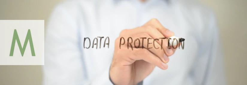 Data protection written on glass