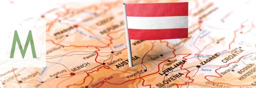 Austrian flag on a map, Austrian trademark registration