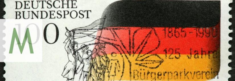 German stamp with flag, German trademark registration